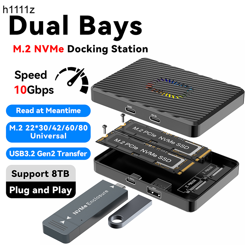 8Tb M2 Nvme Ssd - Dual Bays M.2 NVME Docking Station